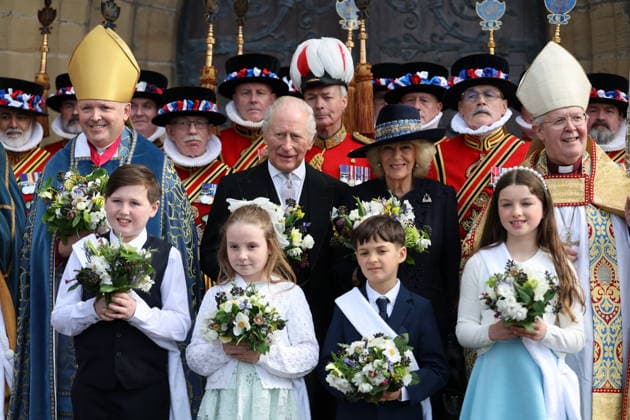 . 02 04 2026. St Asaph, United Kingdom. King Charles III and Queen Camilla at the Royal Maundy Service at St Asaph Cathedral in Wales, United Kingdom.  xStephenxLockx xi-Imagesx IIM-26678-0026