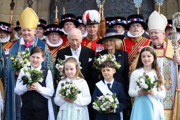 . 02 04 2026. St Asaph, United Kingdom. King Charles III and Queen Camilla at the Royal Maundy Service at St Asaph Cathedral in Wales, United Kingdom.  xStephenxLockx xi-Imagesx IIM-26678-0027