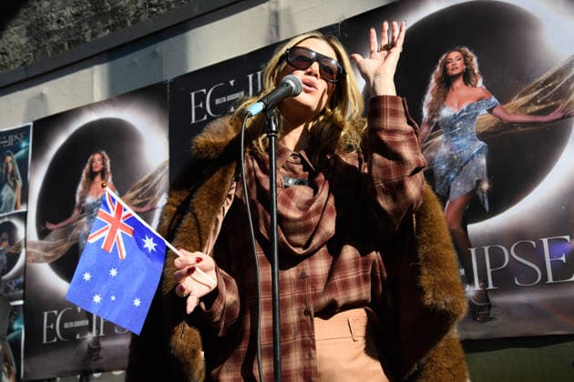 Australian Eurovision Contestant Delta Goodrem Performs at Popup Gig in Camden, London, UK - 2 April 2026 Australian singer Delta Goodrem - Australia s Eurovision 2026 Contestant, in partnership with Tim Tam, Australia™s favourite chocolatey biscuit, performs her Eurovision song Eclipse for the first time at a popup gig in Camden, London, England, UK on Thursday 2 April 2026., Credit:Justin Ng Avalon UK, England, London, Camden  Copyright: xJustinxNgx xAvalonx 1088245499