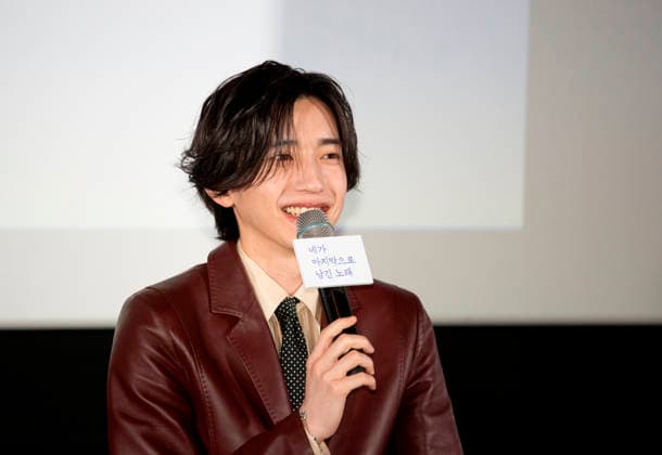 Shunsuke Michieda (Naniwa Danshi), Apr 3, 2026 : A Japanese actor and singer Shunsuke Michieda at a press conference for the movie The Last Song You Left Behind in Seoul, South Korea.  aflo_325787262