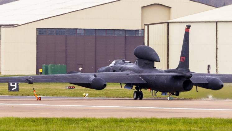 American Warplanes At RAF Fairford Base - UK From the English base RAF Fairford, the US Air Force conducts missions to Iran with B1 and B52 bombers for Operation Epic Fury. Pictured: A U-2S Dragon Lady spy plane in Fairford, England, UK on March 31, 2026. Photo by NLBeeld Robert Meerding ABACAPRESS.COM Fairford England United Kingdom  Copyright: xBrunoxPress ABACAx