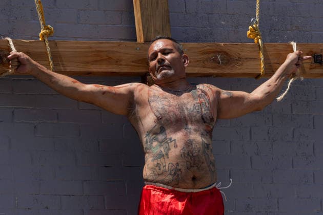 April 3, 2026, Mexico City, Mexico: Inmates reenacted the Passion of Christ during Holy Week 2026 at the East Male Preventive Prison in Mexico City in a performance prepared over months that included the Last Supper, the Stations of the Cross, and the crucifixion. Relatives of the inmates attended the event. Mexico City Mexico  - ZUMAl178 20260403_znp_l178_040 Copyright: xCristianxLeyvax