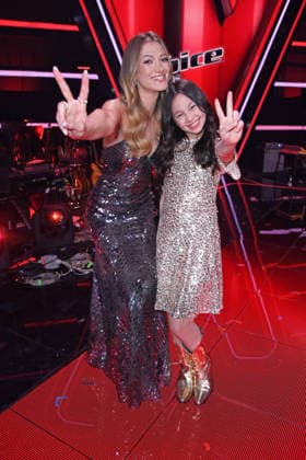 Leony (Leonie Burger), Kandidatin Angelina - THE VOICE KIDS FINALE 2026 im Studio Berlin Adlershof in Berlin am 03.04.2026