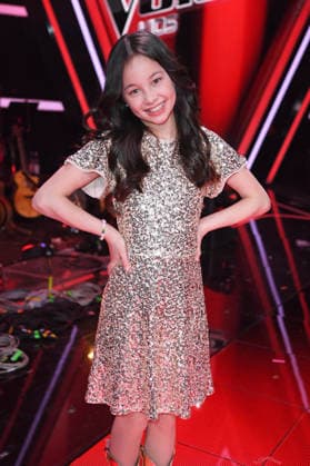 Kandidatin Angelina - THE VOICE KIDS FINALE 2026 im Studio Berlin Adlershof in Berlin am 03.04.2026