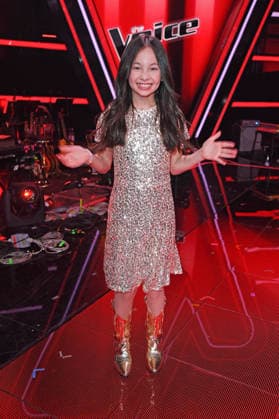 Kandidatin Angelina - THE VOICE KIDS FINALE 2026 im Studio Berlin Adlershof in Berlin am 03.04.2026