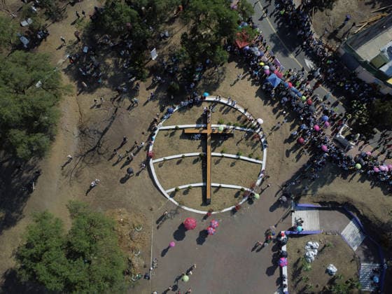 183rd Reenactment of the Passion of Christ in Iztapalapa Aerial view of the 183rd Reenactment of the Passion of Christ for Holy Week celebrations. The Reenactment of the Passion of Christ in Iztapalapa is the most emblematic in Mexico with 183 years of history. on April 3, 2026 in Mexico City, Mexico. (Photo by Carlos Santiago Eyepix Group) Copyright: xCarlosxSantiagox xEyepixxGroupx CS_03042026_179942