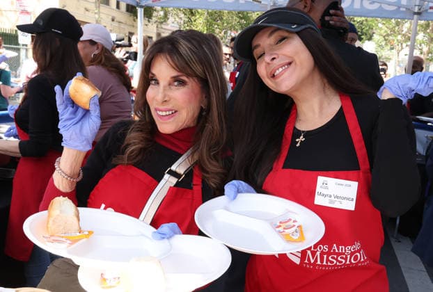 Los Angeles CA April 03 Kate Linder, Mayra Verónica, at Los Angeles Mission Hope The Mission Host Special Easter Outreach On Skid Row at the Los Angeles Mission On Skid Rowe in Los Angeles on March 3, 2026 Credit AdMedia April 03, 2026 Copyright AdMedia 454734 2026 04 03 CA Los Angeles United States  Copyright: xAdMediax STAR_454734_038