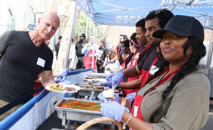 Los Angeles CA April 03: Joseph Gatt, Shar Jackson, at Los Angeles Mission & Hope The Mission Host Special Easter Outreach On Skid Row at the Los Angeles Mission On Skid Rowe in Los Angeles on April 3, 2026 Copyright: xAdMedia MediaPunchx