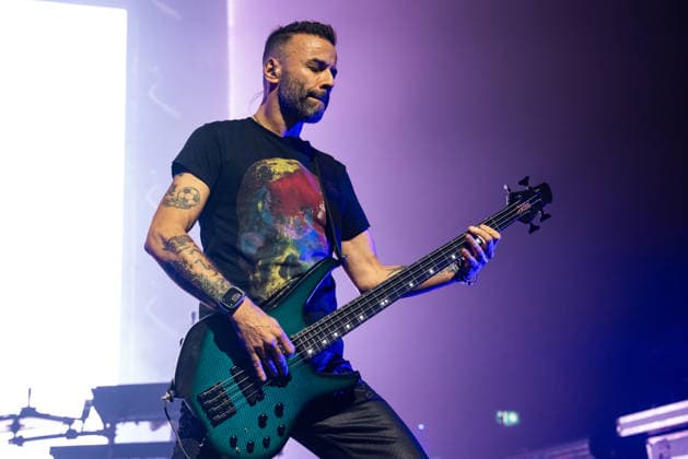 Muse Play O2 Academy Brixton London - 3 Apr 2026 Chris Wolstenholme of Muse rock band, performs live on stage at the O2 Academy Brixton London. Muse played an intimate album launch show at the O2 Academy Brixton London on April 3rd to celebrate their 10th studio album The Wow! Signal The Album will be released later this year. Muse are Matt Bellamy, Chris Wolstenholme and Dominic Howard. London United Kingdom Copyright: xBonniexBritainx xSOPAxImagesx MUS02146