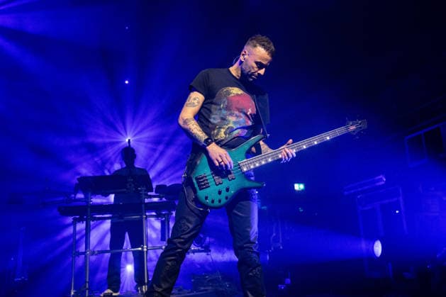 April 3, 2026, London, United Kingdom: Chris Wolstenholme of Muse rock band, performs live on stage at the O2 Academy Brixton London. Muse played an intimate album launch show at the O2 Academy Brixton London on April 3rd to celebrate their 10th studio album The Wow! Signal The Album will be released later this year..Muse are Matt Bellamy, Chris Wolstenholme and Dominic Howard. London United Kingdom  - ZUMAs197 20260403_aaa_s197_319 Copyright: xBonniexBritainx