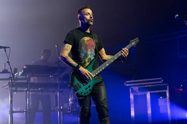 April 3, 2026, London, United Kingdom: Chris Wolstenholme of Muse rock band, performs live on stage at the O2 Academy Brixton London. Muse played an intimate album launch show at the O2 Academy Brixton London on April 3rd to celebrate their 10th studio album The Wow! Signal The Album will be released later this year..Muse are Matt Bellamy, Chris Wolstenholme and Dominic Howard. London United Kingdom - ZUMAs197 20260403_aaa_s197_322 Copyright: xBonniexBritainx