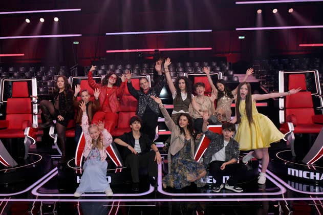 Die Finalisten beim Photocall mit den Finalisten und Coaches der 14. Staffel der TV-Show The Voice Kids im Studio H Berlin-Adlershof. Berlin, 03.04.2026 *** The finalists at the photocall with the finalists and coaches of the 14th season of the TV show The Voice Kids at Studio H Berlin Adlershof Berlin, 03 04 2026 Foto:xM.xBehrensx xFuturexImagex kids_6401