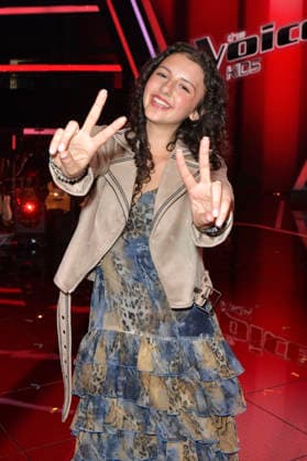 Susey vom Team Alvaro beim Photocall mit den Finalisten und Coaches der 14. Staffel der TV-Show The Voice Kids im Studio H Berlin-Adlershof. Berlin, 03.04.2026