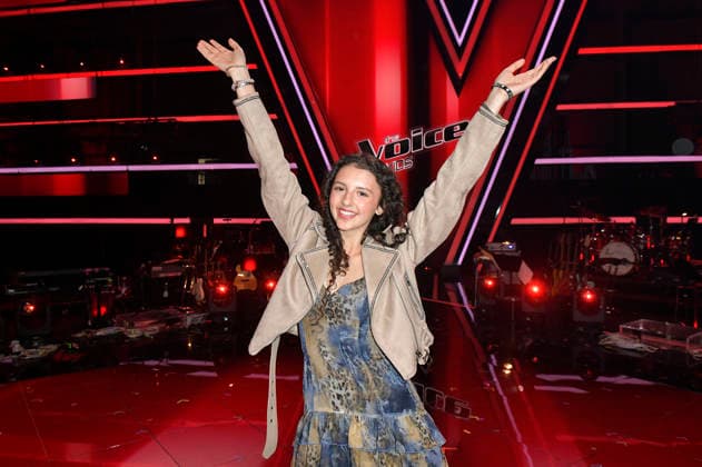 Susey vom Team Alvaro beim Photocall mit den Finalisten und Coaches der 14. Staffel der TV-Show The Voice Kids im Studio H Berlin-Adlershof. Berlin, 03.04.2026