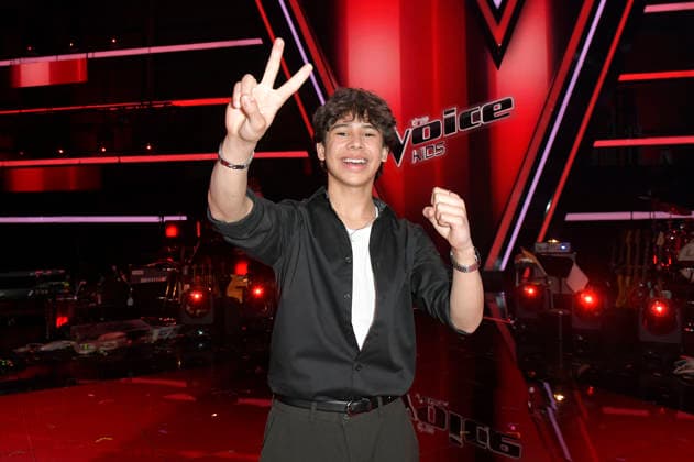 Fabio vom Team Alvaro beim Photocall mit den Finalisten und Coaches der 14. Staffel der TV-Show The Voice Kids im Studio H Berlin-Adlershof. Berlin, 03.04.2026