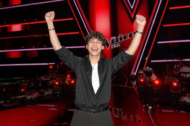 Fabio vom Team Alvaro beim Photocall mit den Finalisten und Coaches der 14. Staffel der TV-Show The Voice Kids im Studio H Berlin-Adlershof. Berlin, 03.04.2026