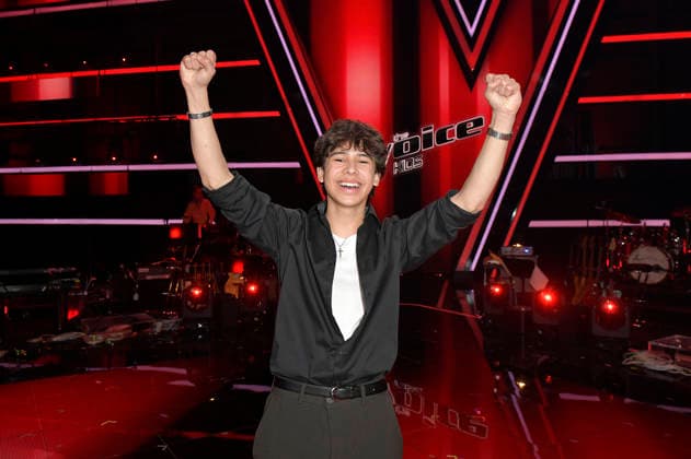 Fabio vom Team Alvaro beim Photocall mit den Finalisten und Coaches der 14. Staffel der TV-Show The Voice Kids im Studio H Berlin-Adlershof. Berlin, 03.04.2026