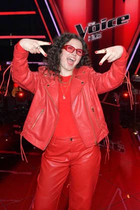 Lionella vom Team HE RO beim Photocall mit den Finalisten und Coaches der 14. Staffel der TV-Show The Voice Kids im Studio H Berlin-Adlershof. Berlin, 03.04.2026