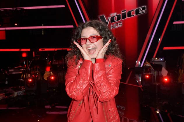 Lionella vom Team HE RO beim Photocall mit den Finalisten und Coaches der 14. Staffel der TV-Show The Voice Kids im Studio H Berlin-Adlershof. Berlin, 03.04.2026