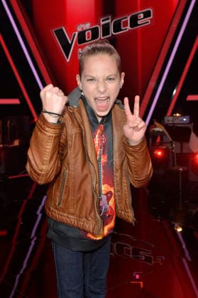 Levy vom Team HE RO beim Photocall mit den Finalisten und Coaches der 14. Staffel der TV-Show The Voice Kids im Studio H Berlin-Adlershof. Berlin, 03.04.2026