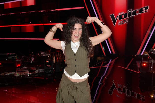 Marie vom Team Leony beim Photocall mit den Finalisten und Coaches der 14. Staffel der TV-Show The Voice Kids im Studio H Berlin-Adlershof. Berlin, 03.04.2026