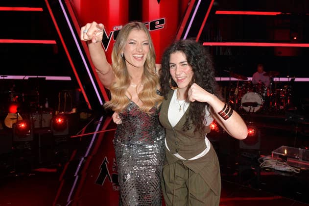 Leony und Marie vom Team Leony beim Photocall mit den Finalisten und Coaches der 14. Staffel der TV-Show The Voice Kids im Studio H Berlin-Adlershof. Berlin, 03.04.2026