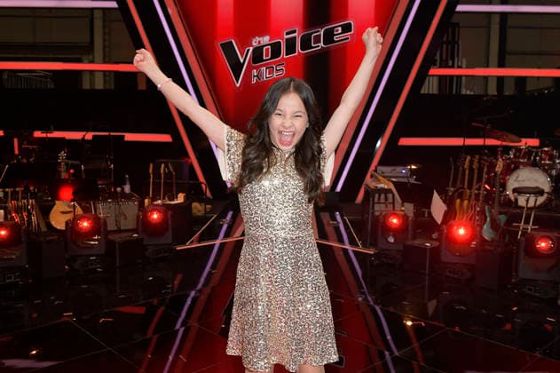 Angelina vom Team Leony beim Photocall mit den Finalisten und Coaches der 14. Staffel der TV-Show The Voice Kids im Studio H Berlin-Adlershof. Berlin, 03.04.2026