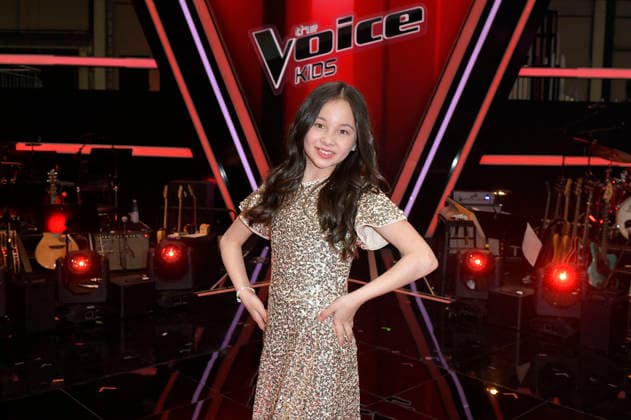 Angelina vom Team Leony beim Photocall mit den Finalisten und Coaches der 14. Staffel der TV-Show The Voice Kids im Studio H Berlin-Adlershof. Berlin, 03.04.2026