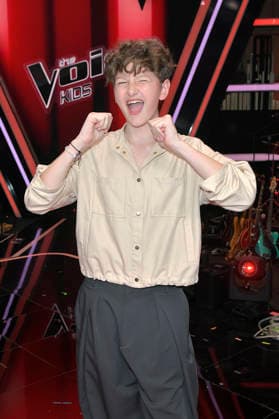 Max vom Team Leony beim Photocall mit den Finalisten und Coaches der 14. Staffel der TV-Show The Voice Kids im Studio H Berlin-Adlershof. Berlin, 03.04.2026