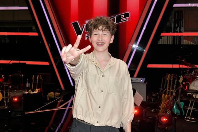 Max vom Team Leony beim Photocall mit den Finalisten und Coaches der 14. Staffel der TV-Show The Voice Kids im Studio H Berlin-Adlershof. Berlin, 03.04.2026