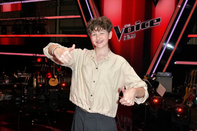 Max vom Team Leony beim Photocall mit den Finalisten und Coaches der 14. Staffel der TV-Show The Voice Kids im Studio H Berlin-Adlershof. Berlin, 03.04.2026