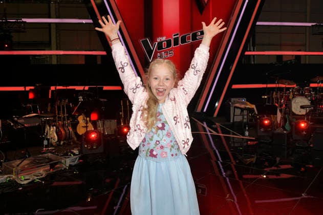 Hedi vom Team Michael Patrick beim Photocall mit den Finalisten und Coaches der 14. Staffel der TV-Show The Voice Kids im Studio H Berlin-Adlershof. Berlin, 03.04.2026