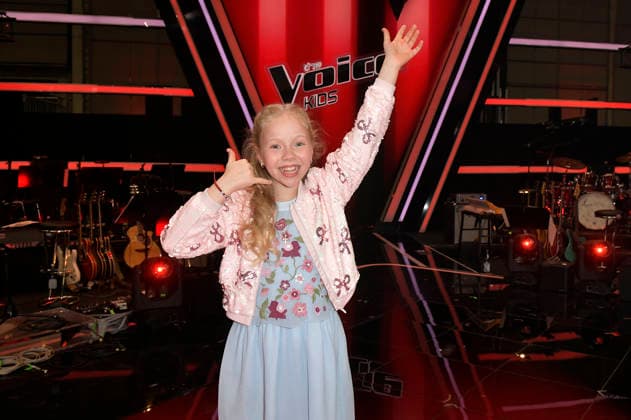 Hedi vom Team Michael Patrick beim Photocall mit den Finalisten und Coaches der 14. Staffel der TV-Show The Voice Kids im Studio H Berlin-Adlershof. Berlin, 03.04.2026