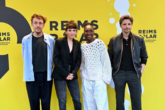 Closing Ceremony - The 6th Reims Polar Film Festival. FC REIMS, FRANCE - APRIL 4 Composer Yuksek, director Rachel Lang and cast members Eye Haïdara, Raphaël Personnaz of Mata during the 6th Reims Polar Film Festival on April 4, 2026 in Reims, France. Photo by Franck Castel ABACAPRESS.COM Reims France  Copyright: xCastelxFranck ABACAx