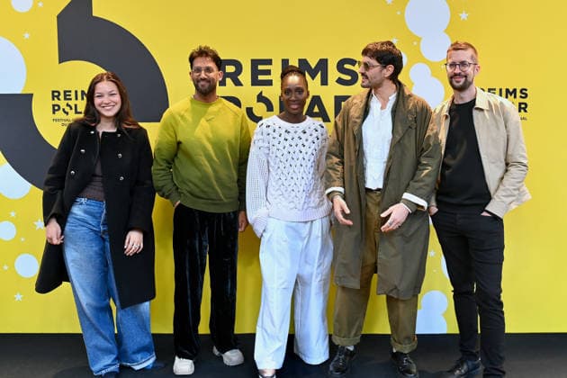 Closing Ceremony - The 6th Reims Polar Film Festival. FC REIMS, FRANCE - APRIL 4 jury members Lawrence Valin, Anja Verderosa, Eye Haïdara, Marc Ruchmann, Peter Dourountzis attends the Closing Ceremony during the 6th Reims Polar Film Festival on April 4, 2026 in Reims, France. Photo by Franck Castel ABACAPRESS.COM Reims France  Copyright: xCastelxFranck ABACAx