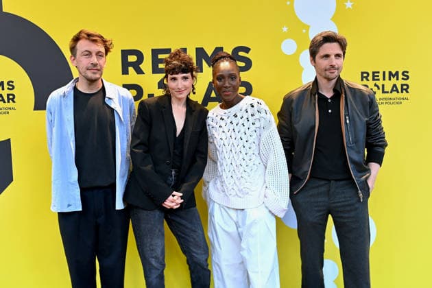 Closing Ceremony - The 6th Reims Polar Film Festival. FC REIMS, FRANCE - APRIL 4 Composer Yuksek, director Rachel Lang and cast members Eye Haïdara, Raphaël Personnaz of Mata during the 6th Reims Polar Film Festival on April 4, 2026 in Reims, France. Photo by Franck Castel ABACAPRESS.COM Reims France  Copyright: xCastelxFranck ABACAx