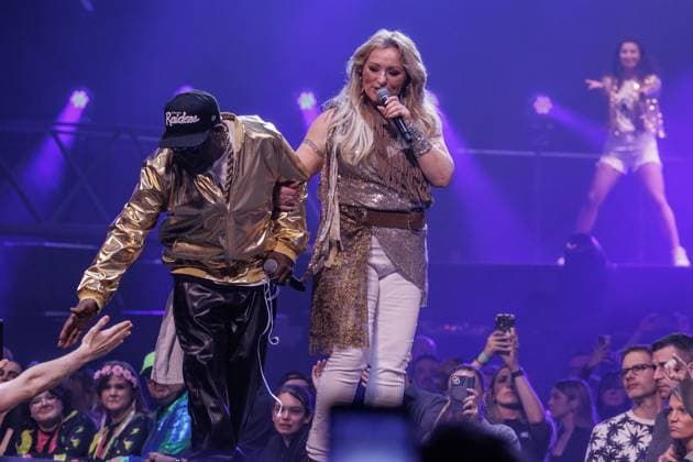 Hasselt, The Netherlands, 2026-04-04 21:59:08 04-04-2026, Trixxo Arena, Hasselt, BEL. I love the 90 s. Photo: NL Image David Heukers. 2 Brothers on the 4th Floor. Desray, Desiree Manders, D-Rock, Rene Phillips Credit: NL Beeld Heukers Media  Copyright: xx x