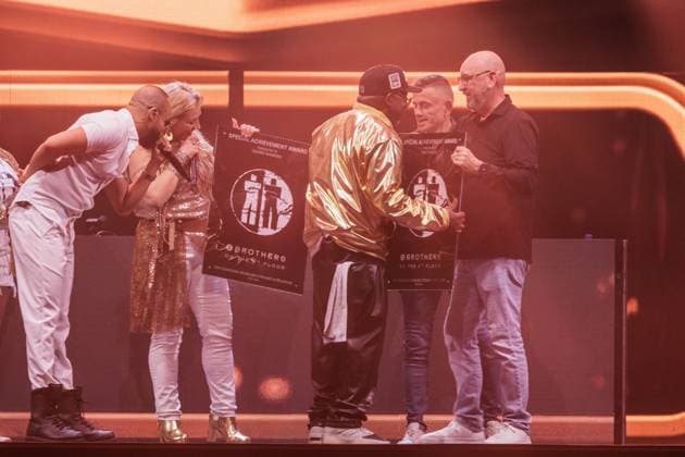Hasselt, The Netherlands, 2026-04-04 22:03:04 04-04-2026, Trixxo Arena, Hasselt, BEL. I love the 90 s. Photo: NL Image David Heukers. 2 Brothers on the 4th Floor. Desray, Desiree Manders, D-Rock, Rene Phillips Credit: NL Beeld Heukers Media  Copyright: xx x