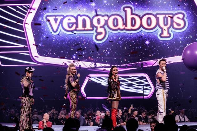Hasselt, The Netherlands, 2026-04-04 22:41:46 04-04-2026, Trixxo Arena, Hasselt, BEL. I love the 90 s. Photo: NL Beeld David Heukers. Vengaboys Credit: NL Beeld Heukers Media  Copyright: xx x