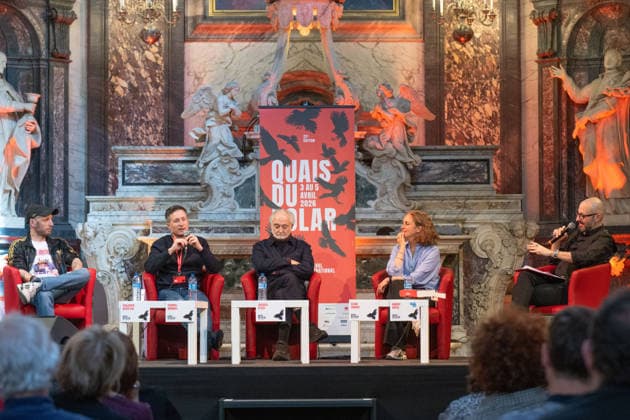Politique Fiction Le Pouvoir en Recit with Benjamin Dierstein, Thomas Bronnec, Jacques Attali, Elena Sender Le Festival international du polar de Lyon, appelé Quais du Polar The Lyon International Crime Fiction Festival, known as Quais du Polar, 454764 2026 04 04 Rhone Lyon France  Copyright: xMaksxHimx xStarfacex STAR_454764_001
