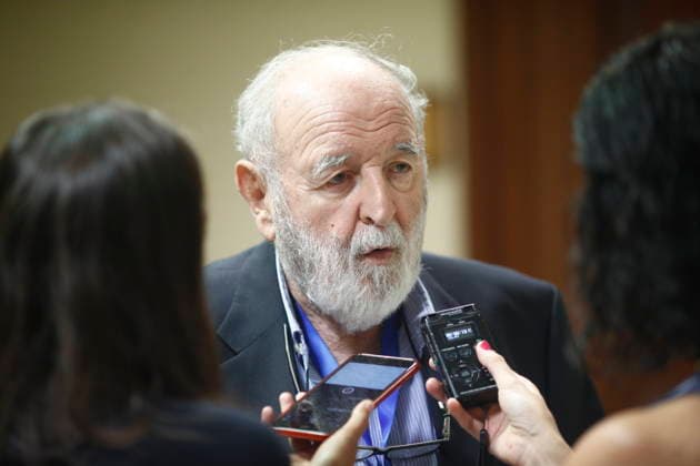 Journalist Diego Carcedo dies ARCHIVE photo Diego Carcedo, president of the Committee of Experts for the renewal of the RTVE Board of Directors, after the meeting in Congress Madrid Madrid Spain  Copyright: xEduardoxParrax 7416374