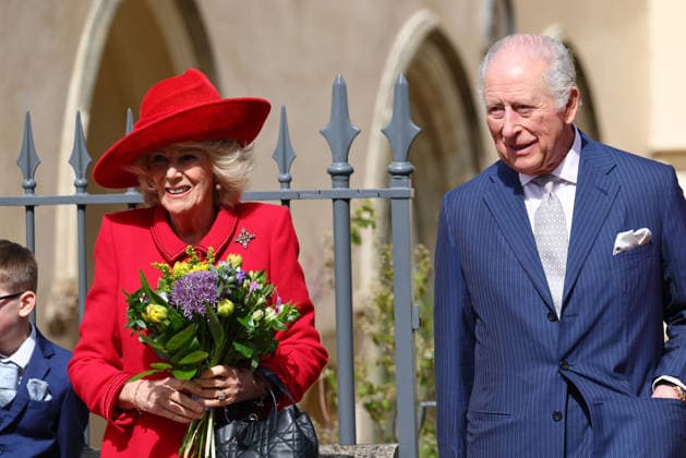 British Royal Family celebrate Easter Windsor UK. King Charles III and Queen Camilla at St George™s Chapel for the Easter Service. 5th April 2026. LMK430-S050426-001 Anfisa Polyushkevych Landmark Media 