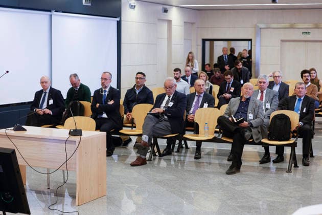 Spanish Former Home Affairs minister Jorge Fernandez Diaz (L), former State Security Secretary Francisco Martinez (2L), former National Police Operations Chief Eugenio Pino (2R) and former Internal Affairs chief Marcelino Martin Blas (R) at the bench of the National Court for his trial in Alcala de Henares, near Madrid, Spain, 06 April 2025. Former police inspector Jose Manuel Villarejo is on trial with former Home Affairs minister Jorge Fernandez Díaz after being accused in Kitchen case, an allegedly illegal spying operation against the former Popular Party treasurer Luis Barcenas, judge by corruption. Trial for the Kitchen case, an allegedly illegal spying operation against the former Popular Party treasurer Luis Barcenas !ACHTUNG:  Copyright: xJavierxLizonx GRAF5440 20260406-55019905638_1