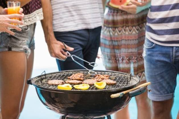 Mid section of friends preparing barbecue Mid section of friends preparing barbecue near pool, model released, , property released, Cape Town, South Africa, 03.11.2015, 690223.jpg, friend, friendship, casual clothing, swimming pool, poolside, sunny, summer, bright, resort, standing, glass, juice, fruit juice, beverage, refreshment, grill, bbq, meal, cooking, meat, barbecue, lunch, tongs, preparing, attractive, beautiful, handsome, fashion, stylish, carefree, escapism, holiday, vacation, leisure, lifestyle, luxury, recreation, travel, happy, enjoyment, fun, together 20s, Young Adult, Man, Male, Caucasian, Woman, Female, 25-29 Years, Young Men, Caucasian Ethnicity, 20-24 Years, Young Women Outdoors,Focus on Foreground,Day,Mid Section