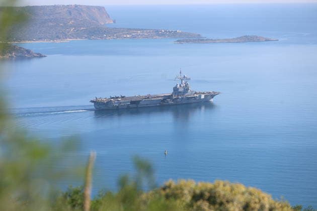 French carrier Charles de Gaulle seen in Souda Bay CRETE, GREECE - APRIL 07: France’s nuclear-powered aircraft carrier Charles de Gaulle is seen at Souda Bay in Crete, Greece on April 07, 2026. Metaxakis Kostas Anadolu Crete Greece. Editorial use only. Please get in touch for any other usage.  Copyright: x2026xAnadoluxMetaxakisxKostasx