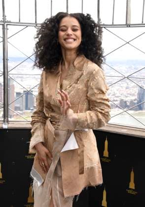 NEW YORK, NY- APRIL 7: Chase Infiniti pictured as the cast of Hulu™s The Testaments to Visit the Empire State Building Ahead of April 8 Premiere on April 7, 2026 in New York City. Copyright: xmpi099x