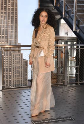 NEW YORK, NY- APRIL 7: Chase Infiniti pictured as the cast of Hulu™s The Testaments to Visit the Empire State Building Ahead of April 8 Premiere on April 7, 2026 in New York City. Copyright: xmpi099 MediaPunchx