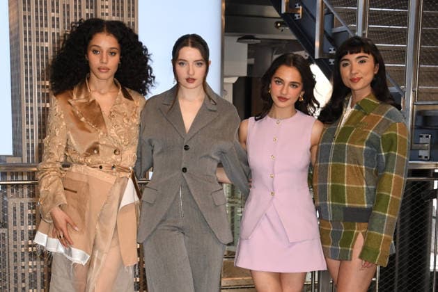 NEW YORK, NY- APRIL 7: Chase Infiniti. Lucy Halliday, Mattea Conforti and Rowan Blanchard pictured as the cast of Hulu™s The Testaments to Visit the Empire State Building Ahead of April 8 Premiere on April 7, 2026 in New York City. Copyright: xmpi099 MediaPunchx