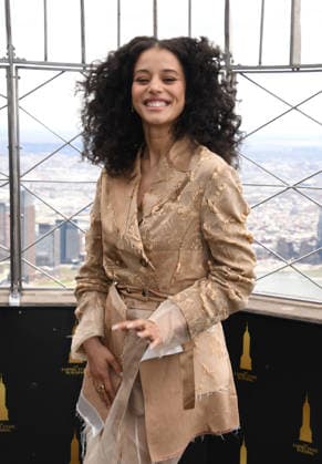 NEW YORK, NY- APRIL 7: Chase Infiniti pictured as the cast of Hulu™s The Testaments to Visit the Empire State Building Ahead of April 8 Premiere on April 7, 2026 in New York City. Copyright: xmpi099 MediaPunchx