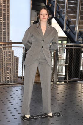 NEW YORK, NY- APRIL 7: Lucy Halliday pictured as the cast of Hulu™s The Testaments to Visit the Empire State Building Ahead of April 8 Premiere on April 7, 2026 in New York City. Copyright: xmpi099 MediaPunchx